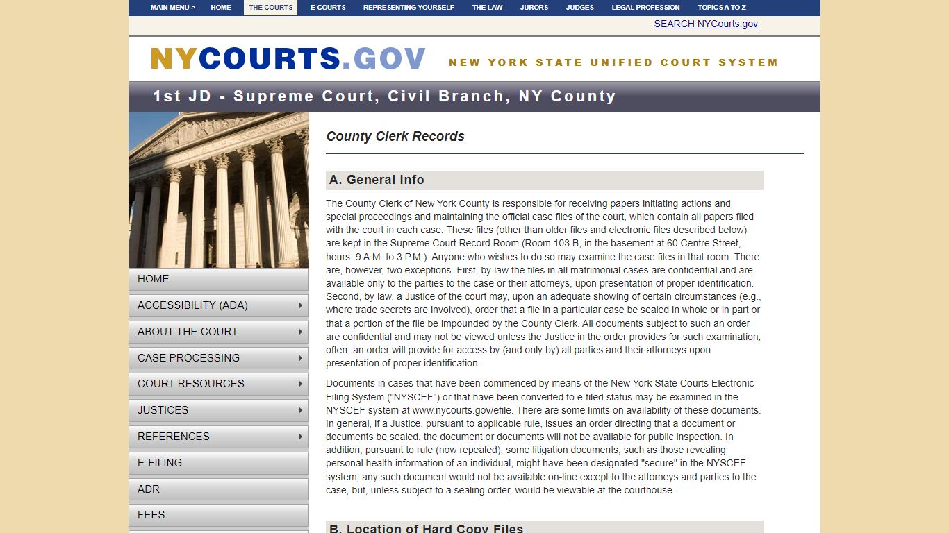 County Clerk Records | NYCOURTS.GOV - Judiciary of New York
