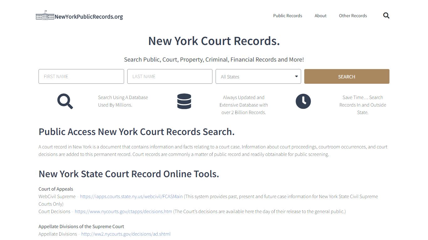 New York Court Records: NewYorkPublicRecords.org